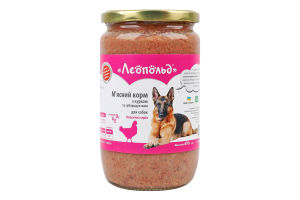 Корм консервированный мясной для собак С курицей и субпродуктами Классическая серия Леопольд с/б 670г
