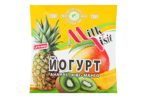 Йогурт з наповнювачем Ананас-ківі-манго 1,5% 400г п/е Milk Visit