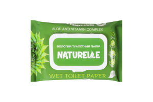 Бумага туалетная влажная алоэ и комплекс витаминов Naturelle 50шт