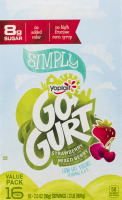 Simply Yoplait Go-Gurt Low Fat Yogurt Strawberry, Mixed Berry - 16 CT