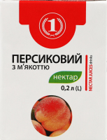 Нектар с мякотью стерилизованный персиковый ТМ "1" т/п 0.2л