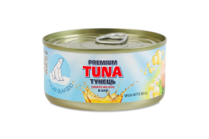 Тунець шматочками у соняшниковій олії Premium Polar Seafood з/б 185г