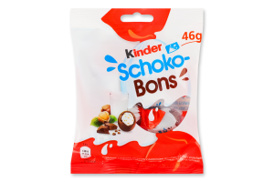 Цукерки з молочного шоколаду з молочною начинкою та горіхами Schoko-Bons Kinder м/у 46г