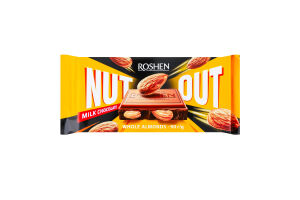 Шоколад молочный Whole Almonds Nut Out Roshen м/у 90г