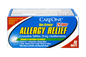 CareOne Allergy Relief 24 Hour Non-Drowsy Indoor & Outdoor Allergies - 60 CT