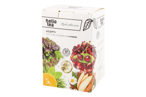Чай фруктово-ягідний листовий 4 смаки Асорті Hello Tea к/у 20шт