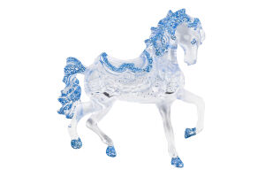 Підвіска новорічна Кінь синя 10*10см КМ