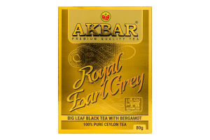 Чай чорний байховий крупнолистовий з маслом бергамоту Earl Grey Gold Akbar букет к/у 80г
