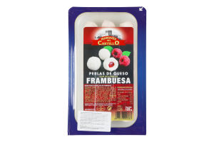 Жемчужины сырные 45% с малиной Marques del Castillo лоток 125г