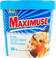 Морозиво 12% зі смакоароматичним наповнювачем крихтами кондитерської глазурі та печива Maximuse Карамель Laska ст 300г