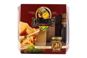 Набір Сир 40% 24місяці визрівання 350г+Мед 40г+Ніж д/сиру+Підставка 350гДжюгас