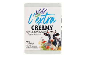 Сир плавлений Вершковий 40% L`extra, 70г, ящик 24шт
