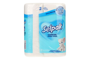 Полотенца бумажные 2-х слойные Extra Strong Comfort Selpak 2шт