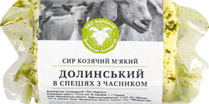 Сыр ЛТ Еко Карпати Долинск коз мягк спец чесн 32%