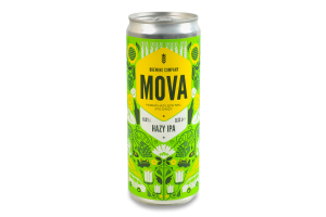 Пиво 0.33л 6% світле нефільтроване непастеризоване Hazy IPA Mova з/б