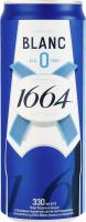 Пиво специальное 330мл безалкогольное светлое пшеничное пастеризованное Blanc Kronenbourg 1664 ж/б