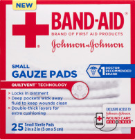 Band-Aid Small Gauze Pads - 25 CT
