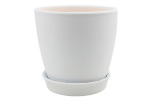 Горщик білий матовий кераміка 13*12*1см Духм'яна піч