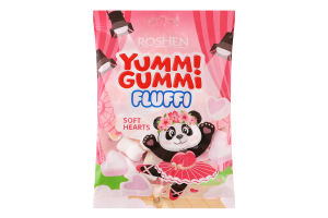 Цукерки Маршмелоу Soft hearts Fluffi Yummi Gummi Roshen м/у 65г