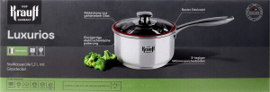 Ковш со стеклянной крышкой d14см 1.2л №26-238-068 Krauff 1шт