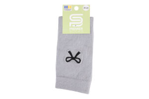Гольфи дитяч Premier socks з вишитим бантиком р.20-22 св сірі арт.5196