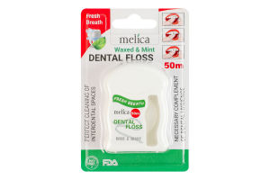 Нитка зубна з воском і м'ятою 50м Melica organic 1шт