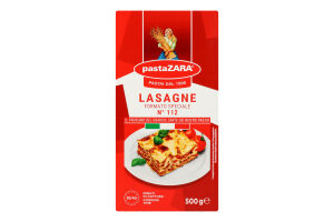Вироби макаронні з твердих сортів пшениці Lasagne №112 Pasta Zara к/у 500г