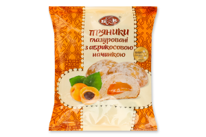 Пряники глазуровані з абрикосовою начинкою БКК м/у 300г