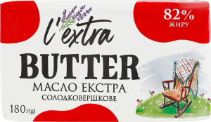 Масло солодковершкове 82% Екстра L'extra м/у 180г