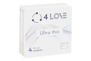 Презервативы из натурального латекса Ультра тонкие 4Love 4шт