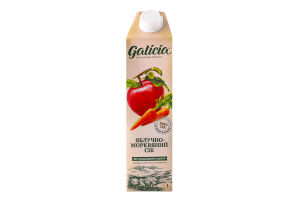Сок с мякотью гомогенизированный стерилизованный яблочно-морковный Galicia т/п 1л