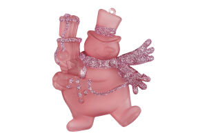 Підвіска новорічна Сніговик темна пудра 10*9см КМ