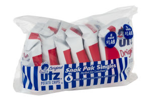 Utz Potato Chips Snak Pak Singles Original - 6 PK