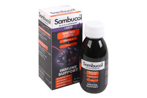 Добавка диетическая сироп с черной бузиной, витамином С и цинком Immuno Forte Sambucol 120мл
