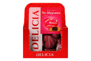 Пряники заварные с декором со вкусом клубники Ля-Мурчики Delicia лоток 0.3кг
