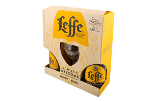 Набір пиво 0.75л 6.4% светлое пастеризованное Blonde+пиво 0.75л 6.3% темное пастеризованное Brune+бокал 0.33л Leffe 1шт