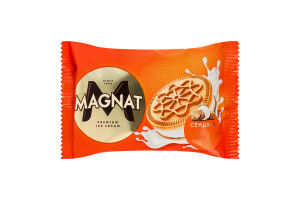 Морозиво сендвіч на печиві з комбінованим складом сировини Double caramel spicy cookies Magnat м/у 70г