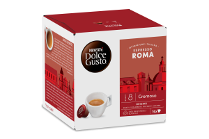 Кофе жареный молотый Espresso Roma Dolce Gusto Nescafe к/у 16х6.2г