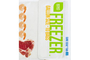 Smart Sense Freezer Bags Gallon Size - 10 CT
