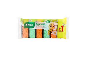 Губки кухонные крупнопористые Пчелка Fino 6шт
