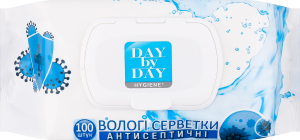 Салфетки влажные Антисептические Hygiene Day by Day 100шт