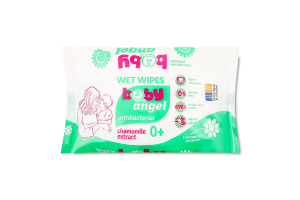 Серветки вологі дитячі Angel антибактеріальні з екстрактом ромашки 60шт Handy Fresh