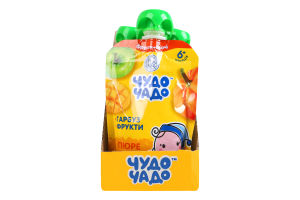 Пюре фруктово-овочеве для дітей від 6міс натуральне гомогенізоване стерилізоване Гарбуз-фрукти Чудо-Чадо д/п 90г