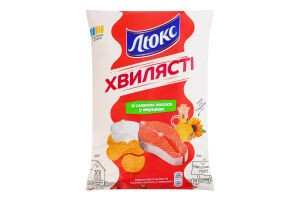 Чипси картопляні зі смаком лосося у вершках Хвилясті Люкс м/у 125г