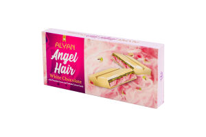 Шоколад білий з кремом фісташки та турецькою халвою Angel hair Alyan к/у 160г