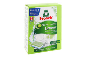Таблетки для посудомийних машин Лимон All-in-1 Frosch 50шт