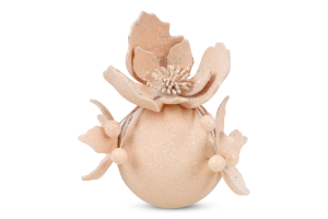 Куля новорічна Квітка мокко пластик 8см КМ