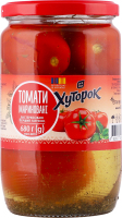Томаты маринованные пастеризованные По-херсонски Хуторок 1с с/б 680г