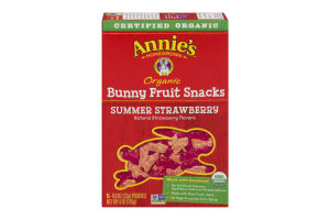 Annie's Homegrown Organic Bunny Fruit Snacks Summer Strawberry - 5 CT