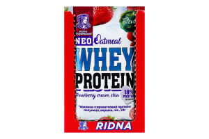 Каша овсяная быстрого приготовления с клубникой и сливками с подсластителями Whey protein Vivsyanushka м/у 50г